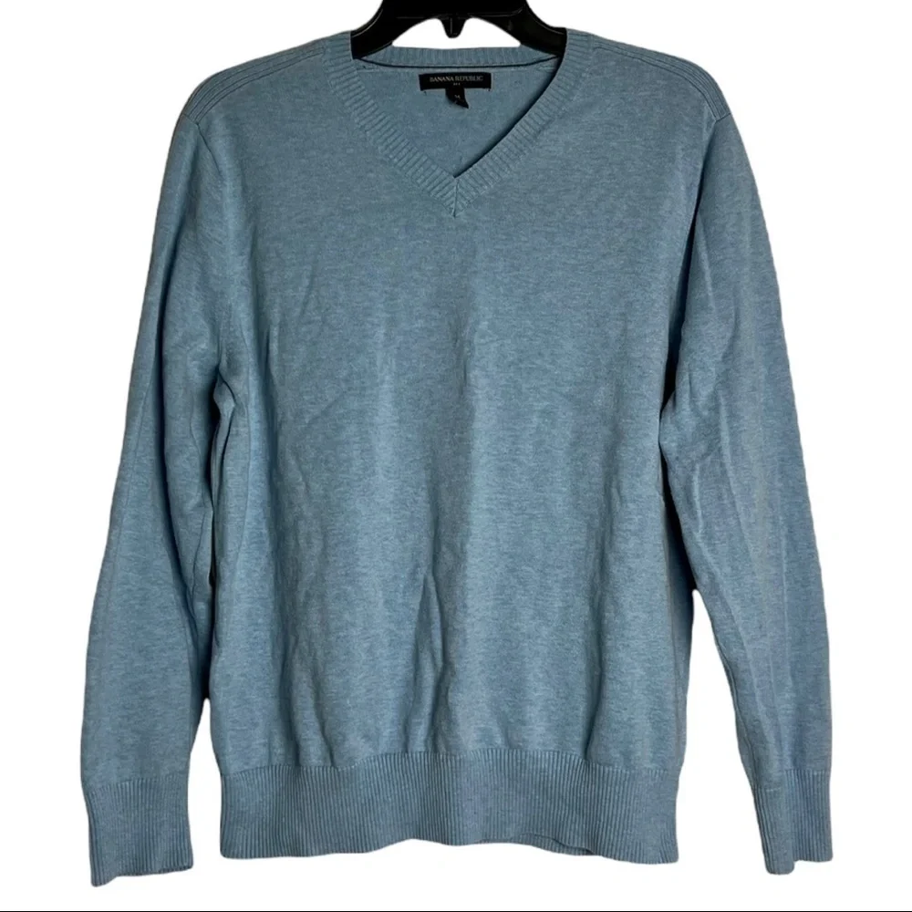 Banana Republic V Neck Sweater Blue Size M